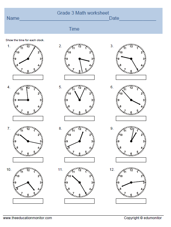 Third Grade Time Reading Math - EduMonitor | Science, Math, Language Arts