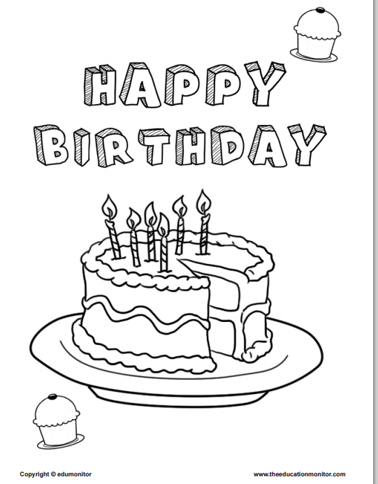 Birthday Coloring Pages for Kids - EduMonitor