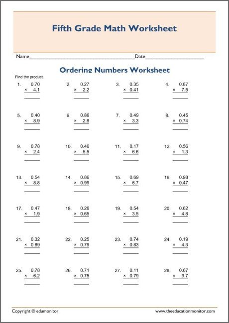 Decimal Multiplication Practice - EduMonitor | Science, Math, Language Arts