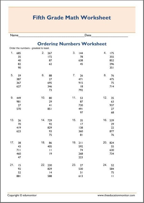 75. Odering numbers5