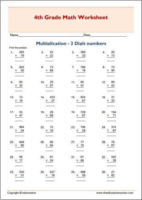 Multiplication with 2-digit Numbers - EduMonitor | Science, Math ...