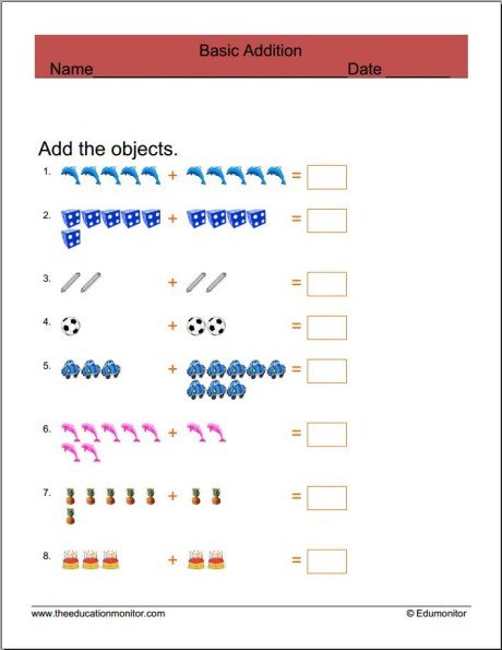 Free math worksheets first grade printable - EduMonitor