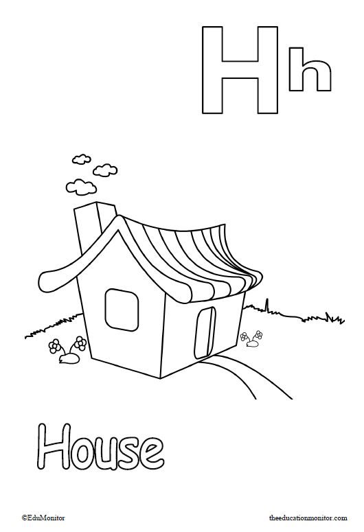 Alphabet letter Hh coloring pages Alphabet letter Hh coloring pages