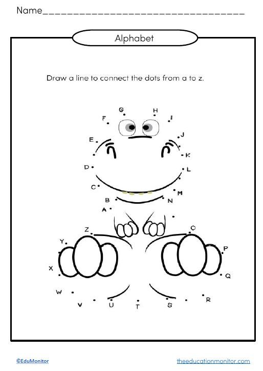Alphabet letters dot-to-dot activities