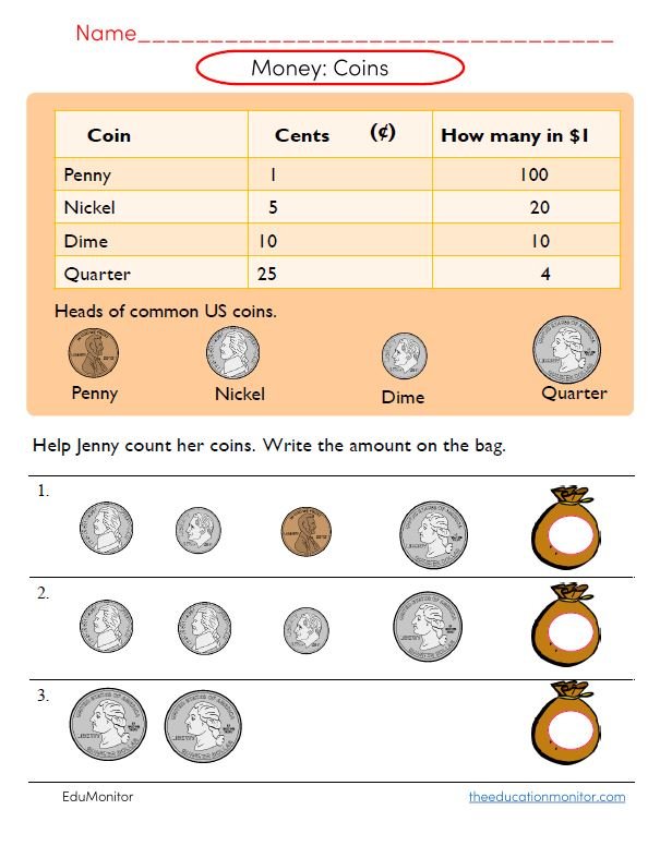 Counting Coins 2nd Grade Worksheets Counting Coins 2nd Grade Worksheets