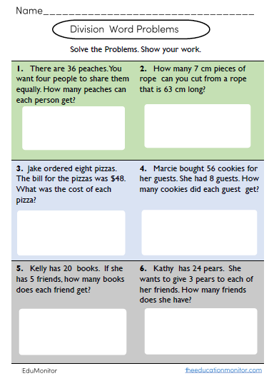 3rd Grade math division word problems printables 3rd Grade math division word problems printables
