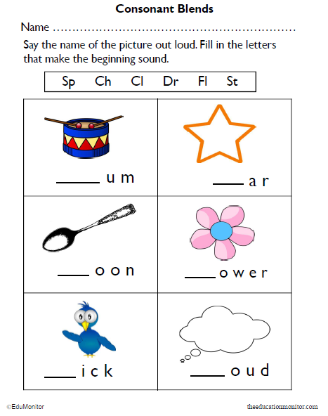 Consonant Blends Pdf For 1st Grade Kids - Edumonitor 