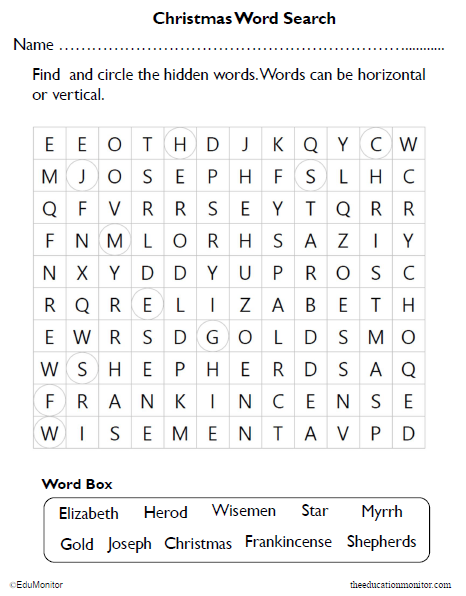 4th Grade Fun Word Search Puzzle Worksheets