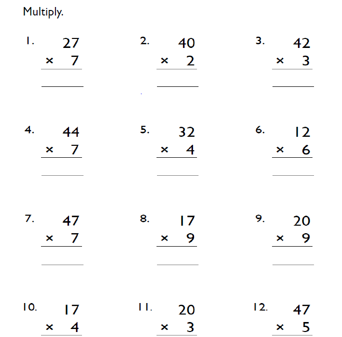 Multiplication Worksheets Grade 4 Pdf