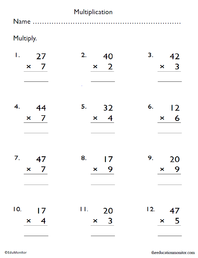 Multiplication Worksheets Grade 4 Pdf - EduMonitor | Science, Math ...