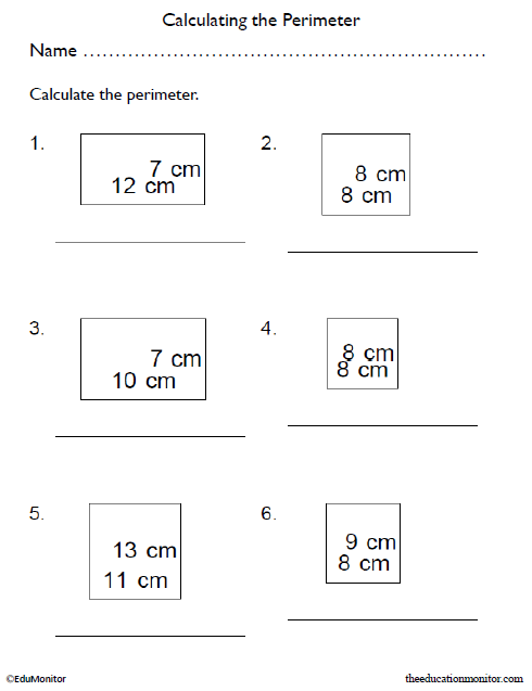 Grade 4 Perimeter of Basic Shapes Math Worksheet - EduMonitor