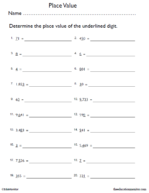 Grade 4 Place Value Math Worksheets - EduMonitor