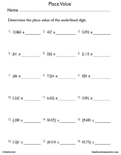 Fourth Grade Place Value Math Worksheets - EduMonitor | Science, Math ...