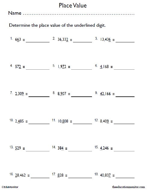 Printable 4th Grade Place Value Worksheets - Edumonitor 