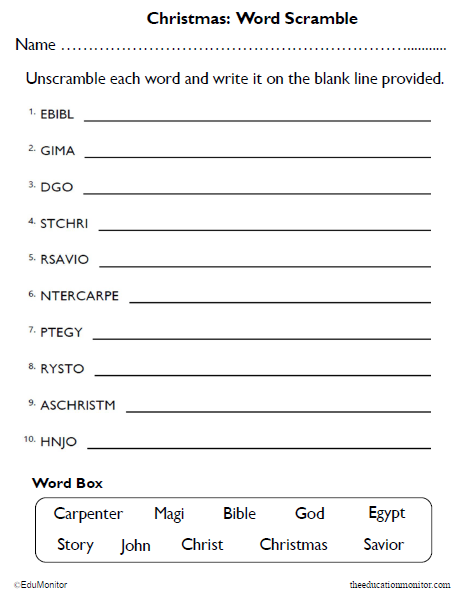 Grade5ChristmasWordScrambleWorksheet_EduMonitor-4