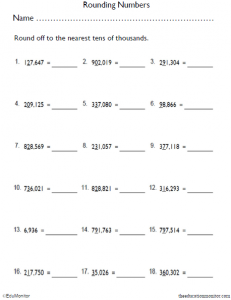 5th Grade Rounding off Math Worksheets - EduMonitor