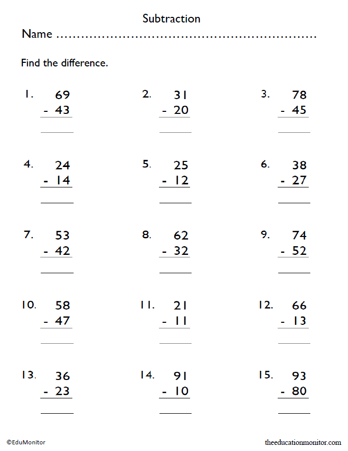 5th Grade Subtraction worksheets 5th Grade Subtraction worksheets