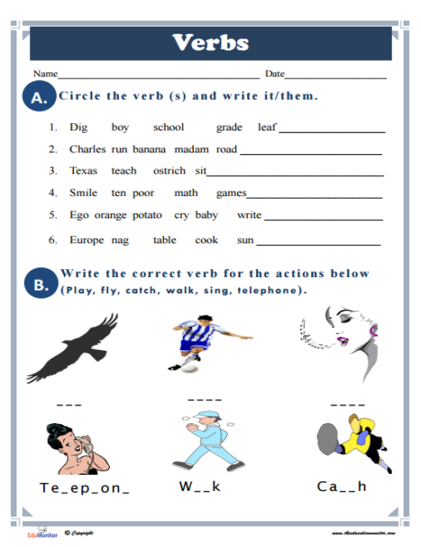 Spelling Activities- Spelling List for Verb Words - EduMonitor