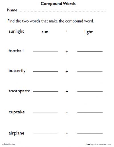 3rd Grade Compound Words Worksheets - EduMonitor | Science, Math ...