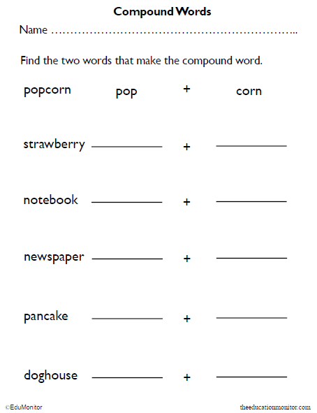 Compound Words Worksheets for Kids Compound Words Worksheets for Kids