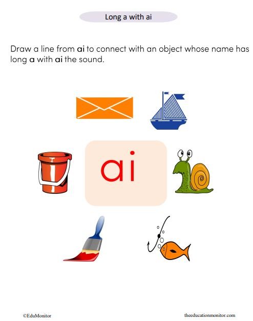 Long a Vowels Phonics worksheets