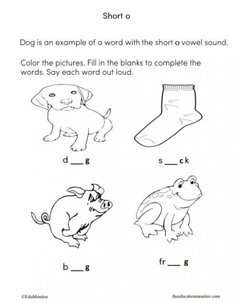 Short o Vowel I Phonics Worksheets - EduMonitor