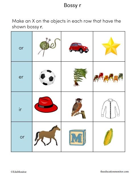 Bossy r Words I Phonics Worksheets