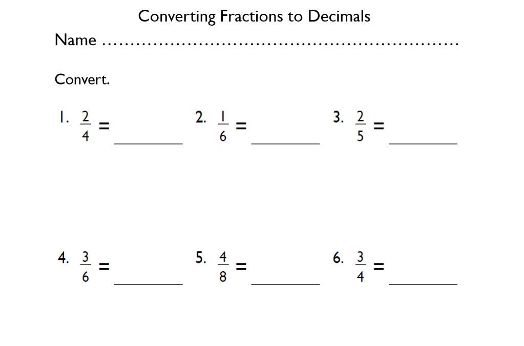 Grade-4 Converting Fractions to Decimals