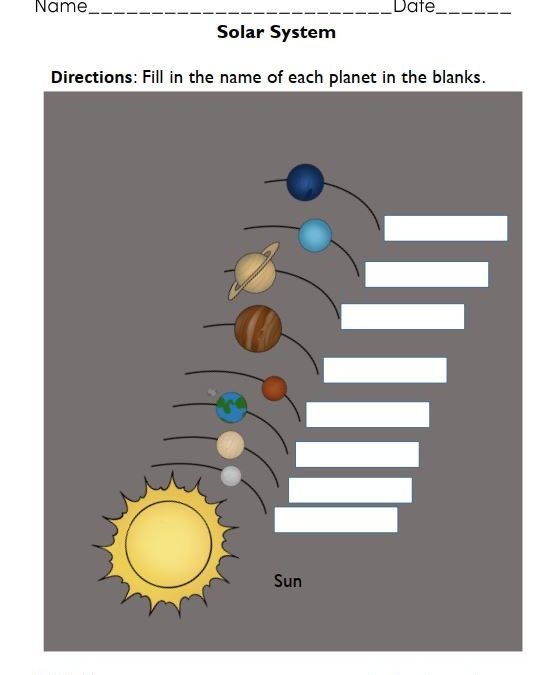 Space and Earth Worksheets for Kids