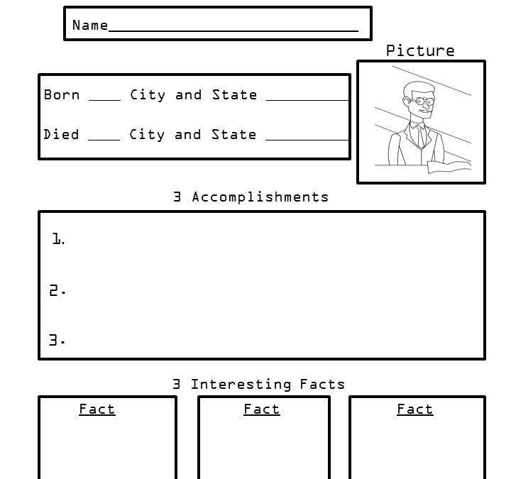Free Biography Worksheets for Elementary Students