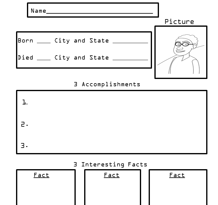 Free Biography Worksheets Printables for Kids