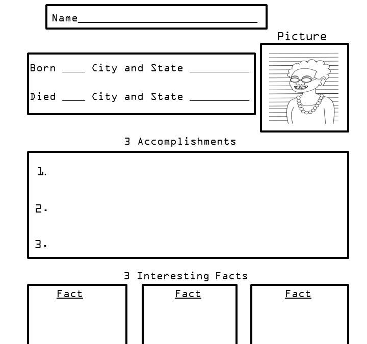 Free Biography Research Graphic Organizer for Kids