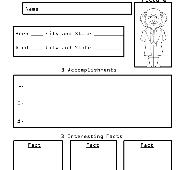 President Martin Van Buren Biography Worksheet