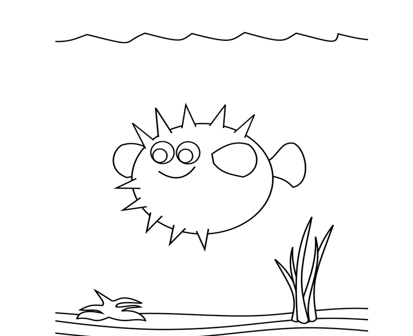 Blowfish Fish Coloring Pages | Preschool Worksheets