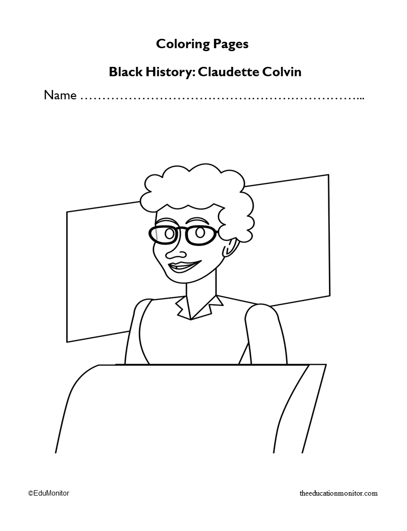 Kindergarten Claudette Colvin Black History Worksheet_EduMonitor-1 coloring pages EduMonitor