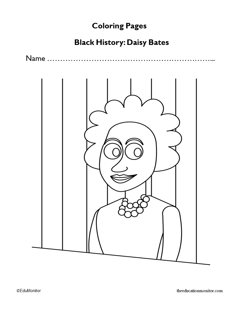 Kindergarten Daisy Bates Black History Worksheet_EduMonitor-1