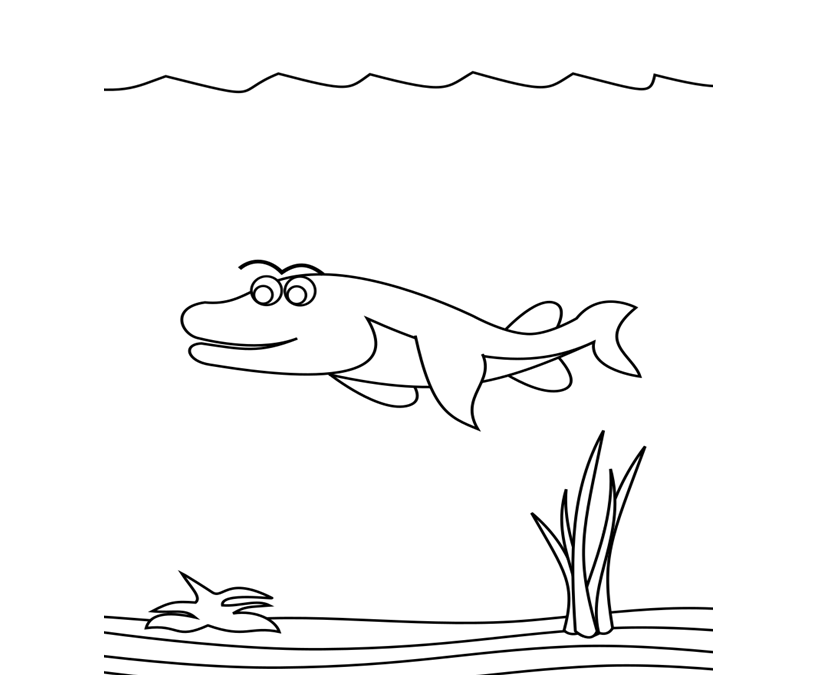 Pike Fish Coloring Pages Worksheet