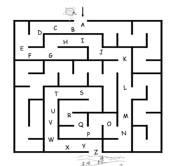 Kindergarten Alphabet Maze Worksheets Pdf