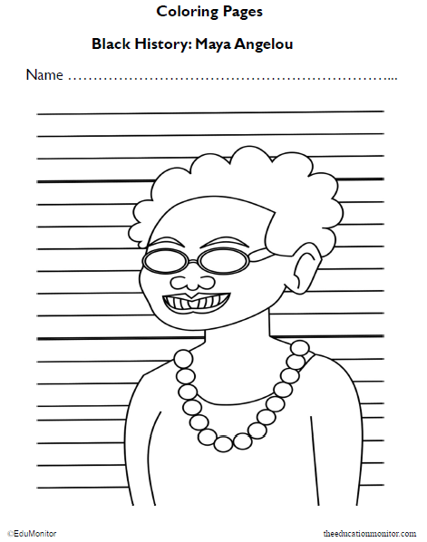 Maya Angelou Coloring Pages for Preschool