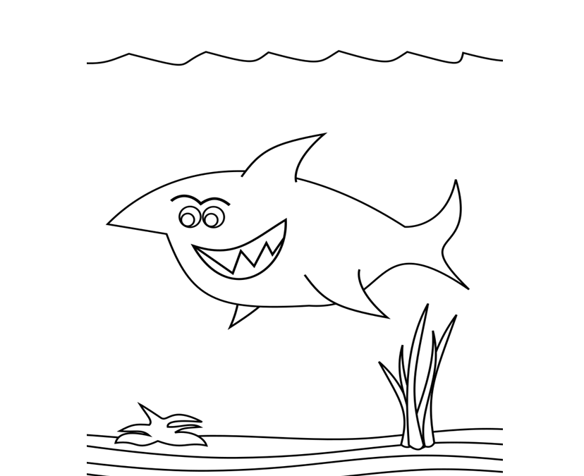 Shark Fish Coloring Pages for Kids