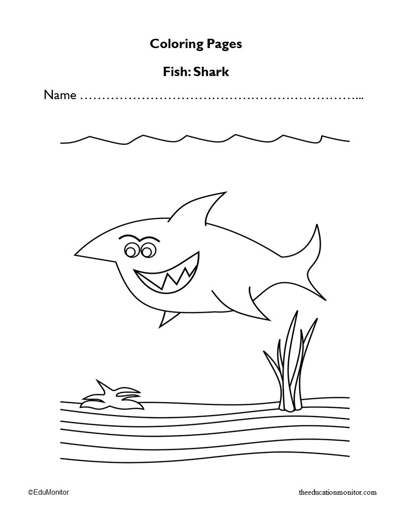 Shark Fish Coloring Pages Shark Fish Coloring Pages I EduMonitor