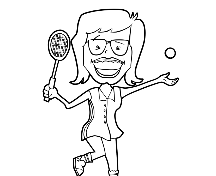 Women’s History Month Billie Jean King Coloring Page