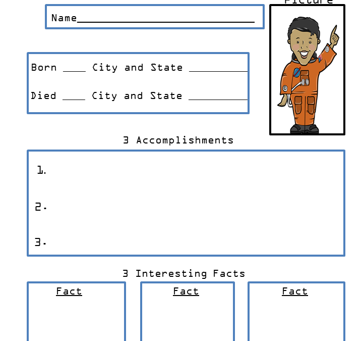 Mae Jemison Biography Graphic Organizer Worksheet