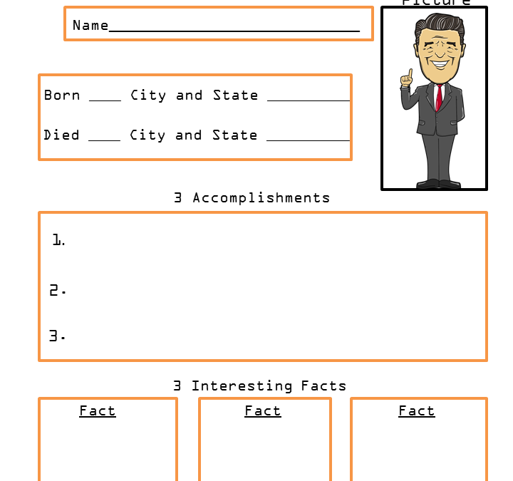 President Ronald Reagan Presidents Biography Worksheets