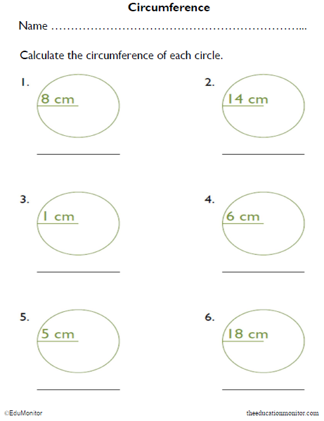 Free Circles Geometry Worksheets