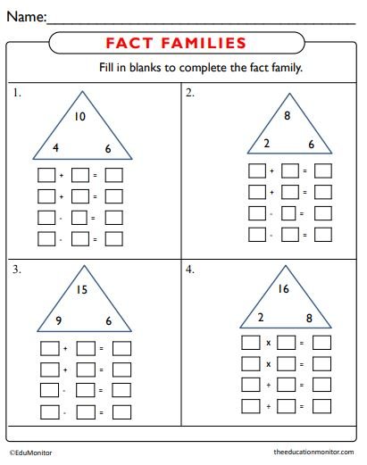 Fact Family Puzzle Worksheet - EduMonitor