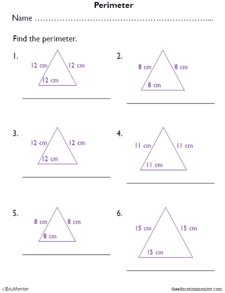Perimeter of Equilateral Triangles Math Worksheets Perimeter of Equilateral Triangles Math Worksheets