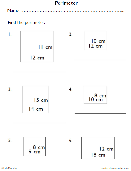 Printable Rectangles Perimeter Worksheet - EduMonitor