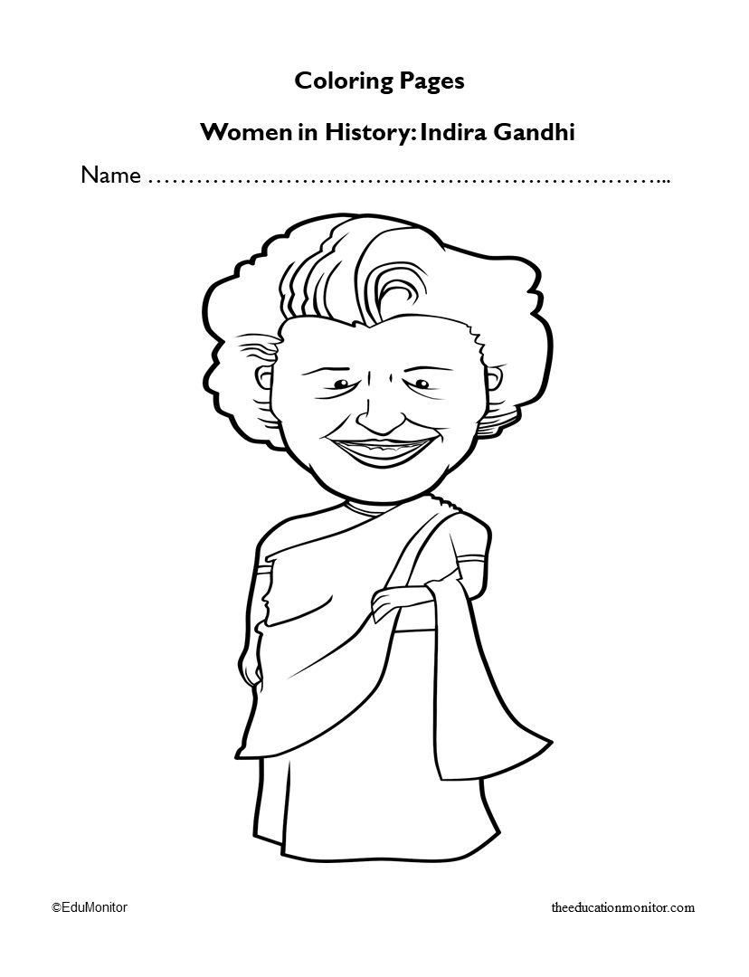 Indira Gandhi Coloring Activities