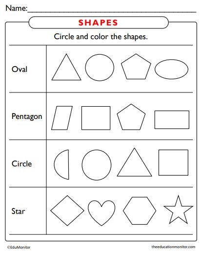 Geometry Shapes Worksheets